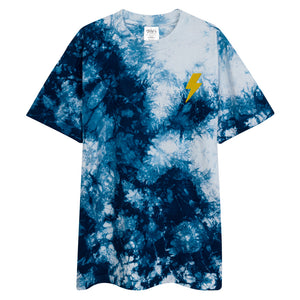 Embroidered Lightning Oversized tie-dye t-shirt  (5 colors)